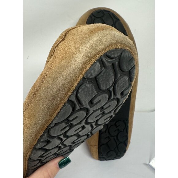 UGG Ascot Mens Size 9 Tan Suede Sheepskin Lined Moccasin Slippers - Picture 8 of 8